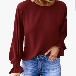 Chiffon Ruffle Sleeve Top